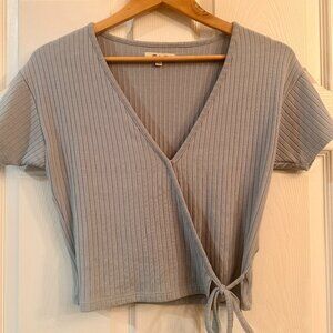Madewell - Ribbed Wrap Crop Top